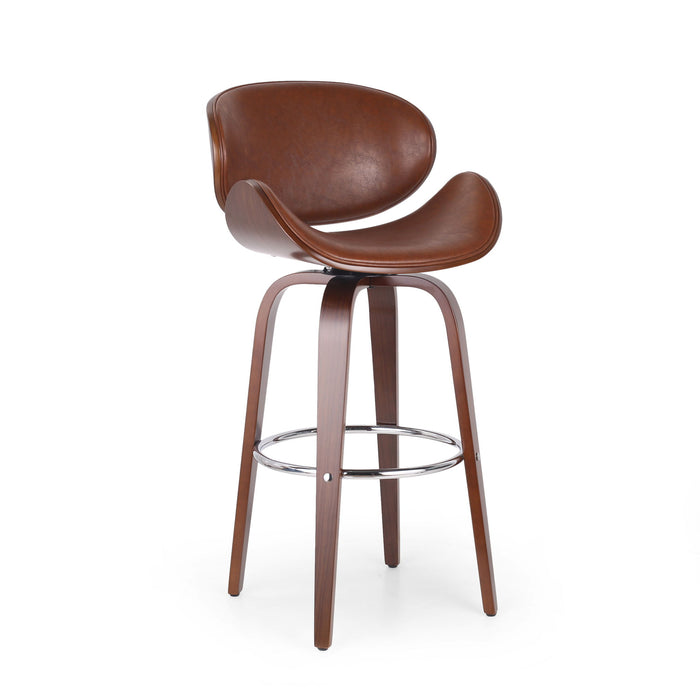 Lumos - Mid Century Modern Upholstered Swivel Barstool