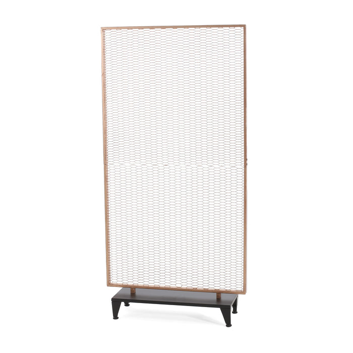 Modern Single Panel Iron Room Divider - Gold Brushed Brown