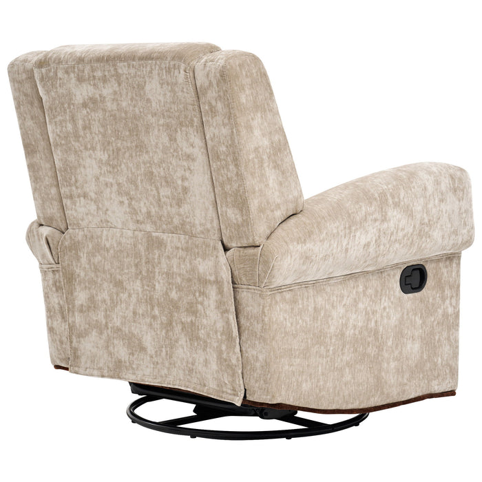 Manual Recliner Chair With Swivel Rocker Function, Dual Recline Angles