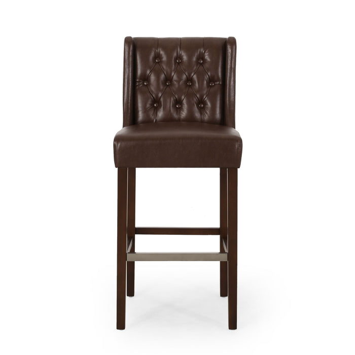 Solstara - Upholstered Dining Barstool With Button Tufted And Wing Back