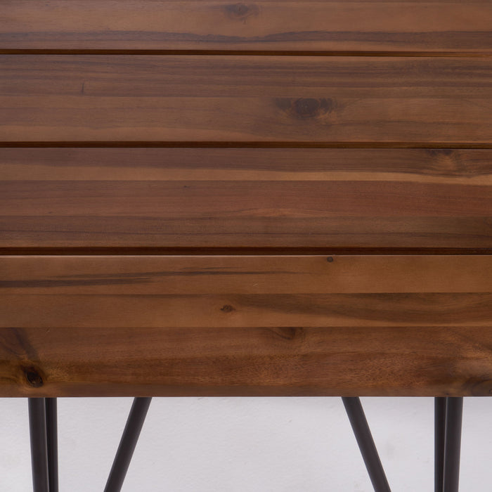 Zion - Outdoor Industrial Iron And Coffee Table - Teak