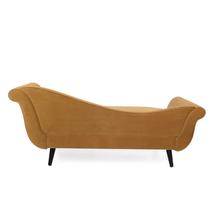 Auroral - Upholstered Chaise Lounge With Scrolled Arms And Tapered Legs