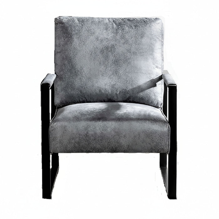 Classic Mid Century Modern Accent Chair With Durable Square Metal Frame, Armchair