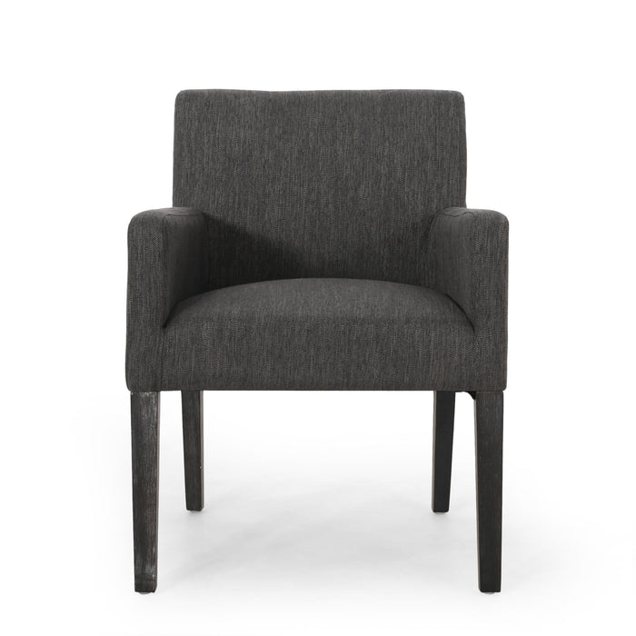 Contemporary Armchair With Track Arms - Charcoal