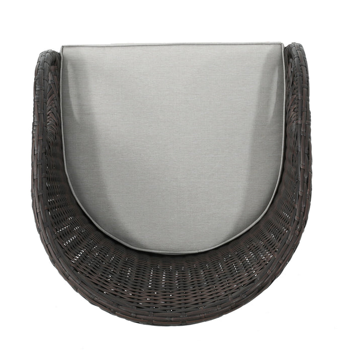 Outdoor 31" Rattan Barstools With Waterproof Cushions (Set of 2) - Multi Brown