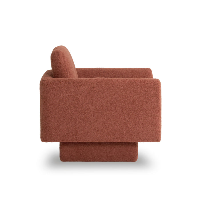 360° Modern Swivel Accent Chair Round Armchair, Thick Padded Single Lounge Sofa Upholstered Comfy