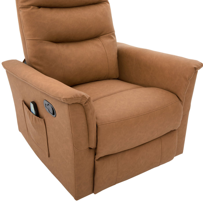 Manual Recliner Chair With 8 Point Massage And Swivel Function