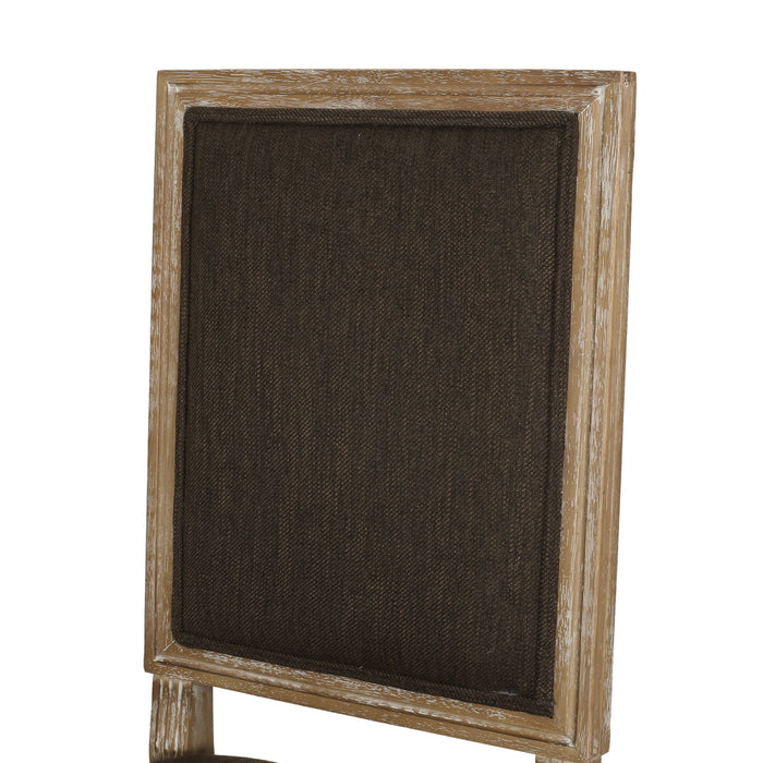 French Country Style Dining Chair With Upholstered Seating And Fluted Legs