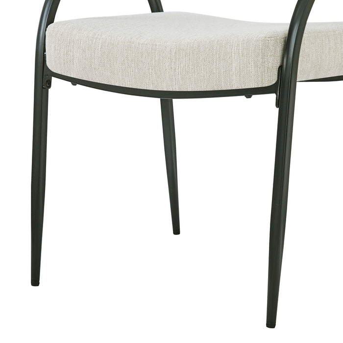 Contemporary Upholstered Dining Chairs With Metal Legs (Set of 2)