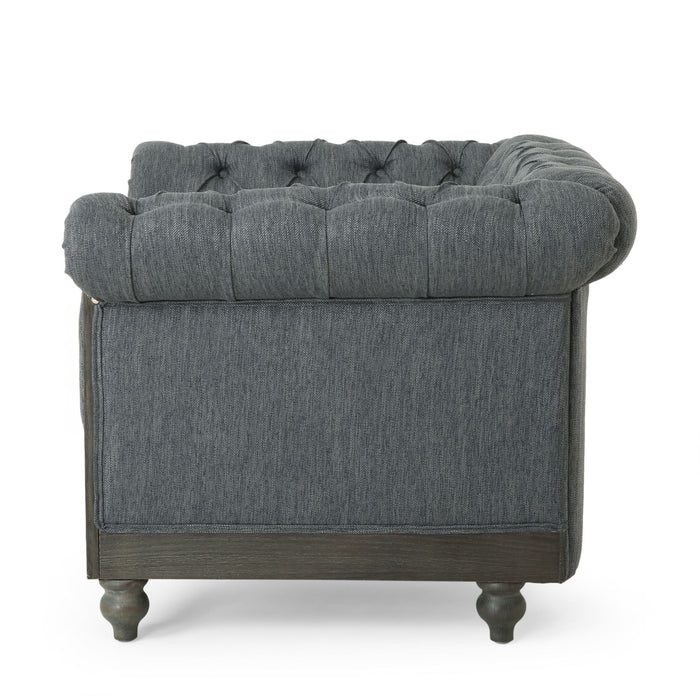 Luminex - Tufted Upholstered Club Chair With Nailhead Accents And Scrolled Tuxedo Arms