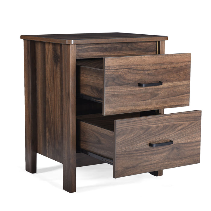 Titeca - Contemporary Wood 2 Drawer Nightstand