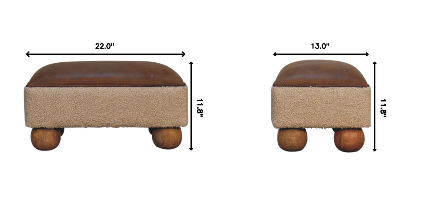 Vintage Ball Footstool - Brown