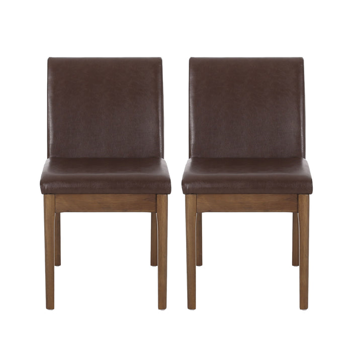 Modern Dining Chair With Upholstery - Dark Brown