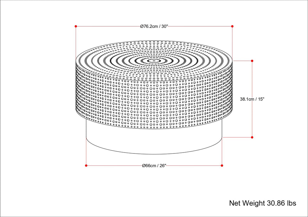 Montrose - Metal Coffee Table - Antique Gold / Black