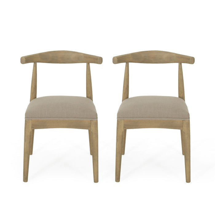 Mid Century Modern Dining Chair Set With Upholstered Seating