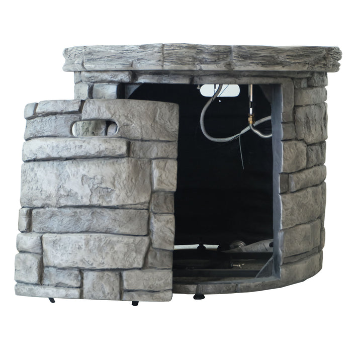 Contemporary Circular Fire Pit With 40, 000 Btu - Gray