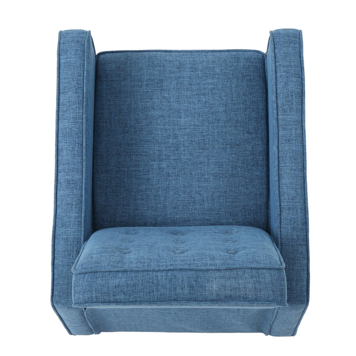 Mid-Century Modern Recliner With Button Tufted Waffle Stitch