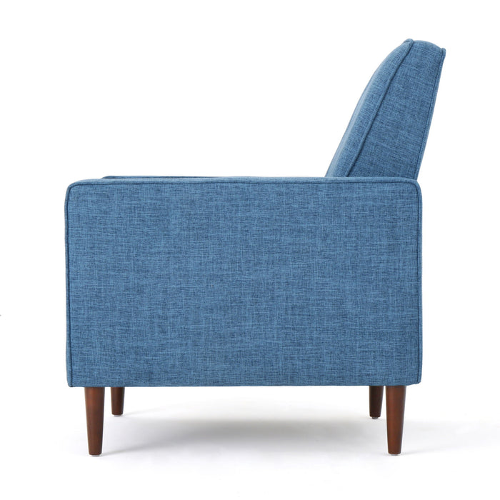 Mid-Century Modern Recliner With Button Tufted Waffle Stitch
