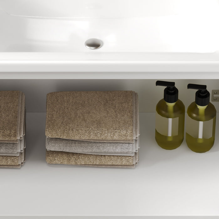 Wall Mounted Bathroom Vanity With Sink, 2 Open Shelves - White