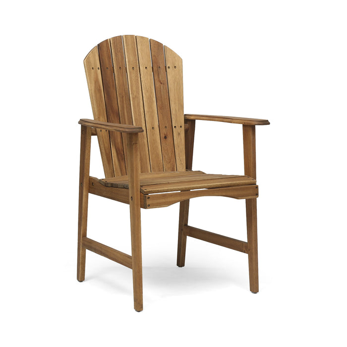 Outdoor Weather Resistant Acacia Wood Adirondack Dining Chairs (Set of 2)