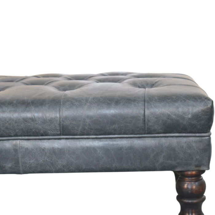 Buffalo - Leather Ottoman With Castor Legs