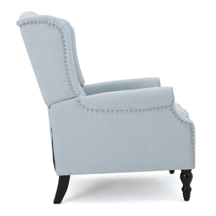 Armchair Recliner With Pushback Mechanism And Wingback Design