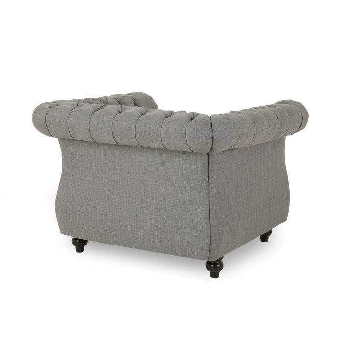 Nexuson - Upholstered Chesterfield Chair With Deep Tufted And Nailhead Trim
