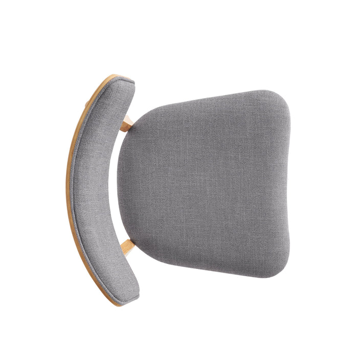 Mid Century Fabric Dining Chairs With Natural Oak (Set of 2) - Dark Gray