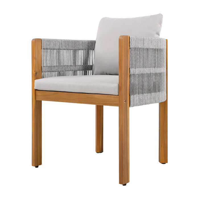 Outdoor Dining Chairs With Rope Handles (Set of 2)