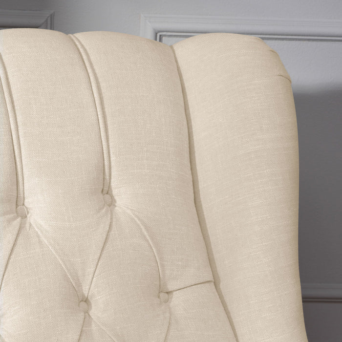 Armchair Recliner With Pushback Mechanism And Wingback Design