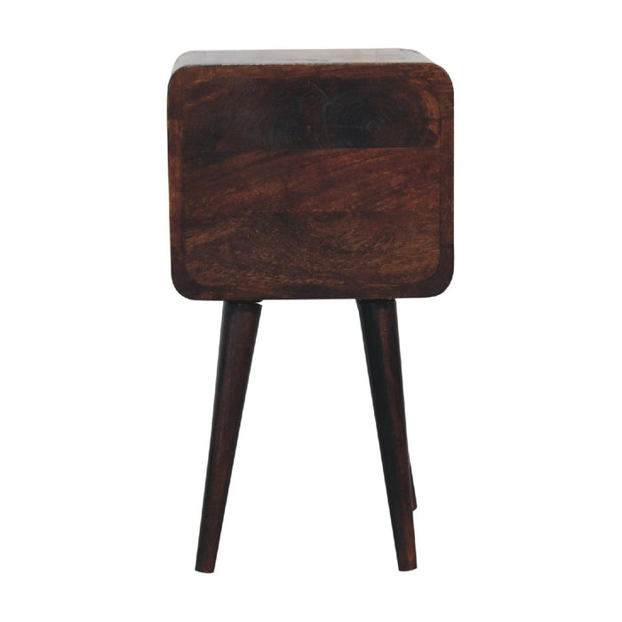 Mini Curved Nightstand - Walnut