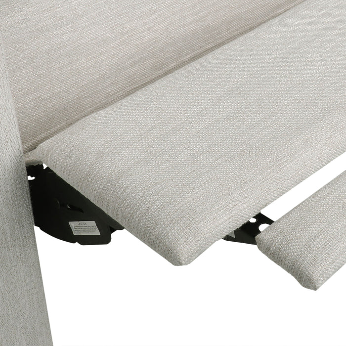 Contemporary Recliner Chair With Push Back Function And Birchwood Legs