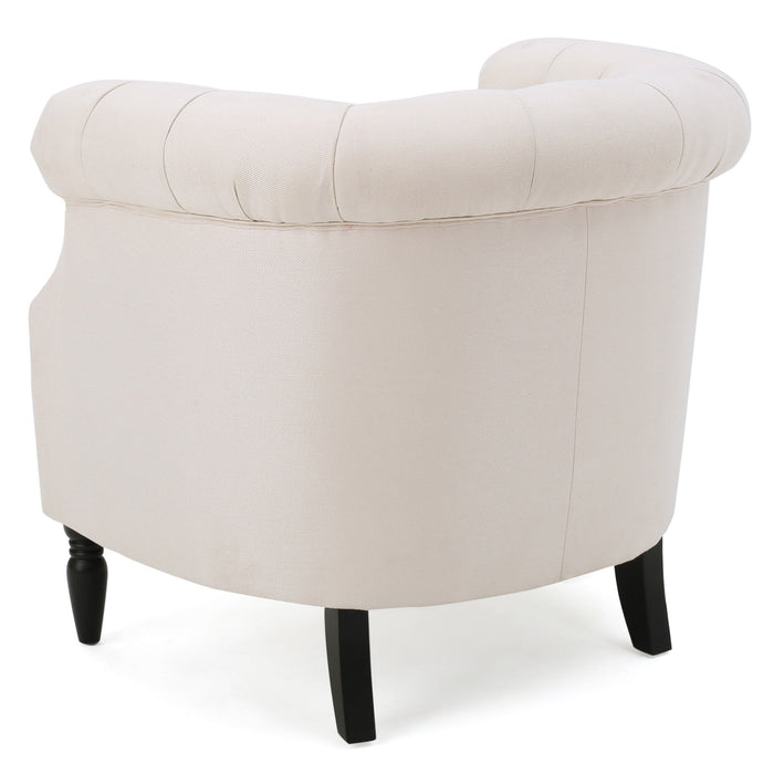Celestialis - Upholstered Club Chair With Tub Design And Rolled Recessed Armrests