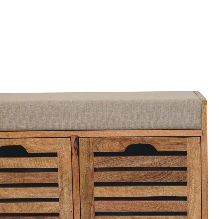 Shutter Shoe Bench, 3 Drawer - Oak