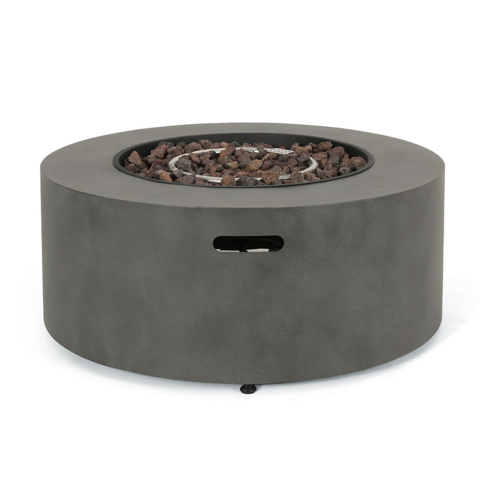 Round Iron Fire Pit With 40,000 Btu