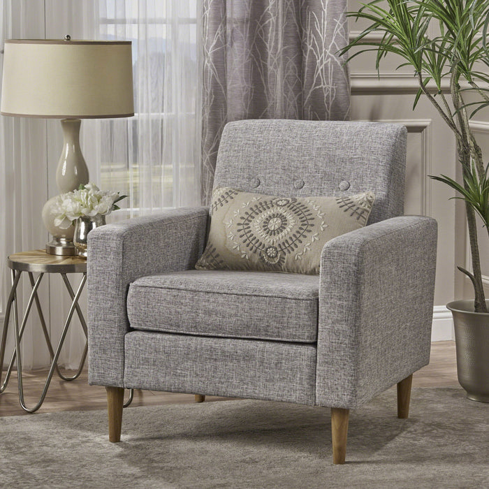 Nebulize - Upholstered Fabric Club Chair With Button Tufted And Square Off Arm And Back