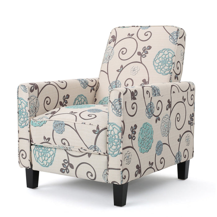 Push Back Upholstered Recliner Armchair