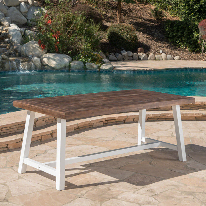 Outdoor Sandblast Finish Acacia Wood Dining Table