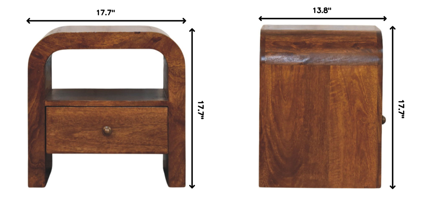 Darcy - Nightstand With Drawer And Open Shelf - Brown