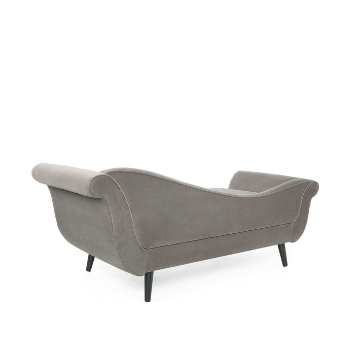 Auroral - Upholstered Chaise Lounge With Scrolled Arms And Tapered Legs