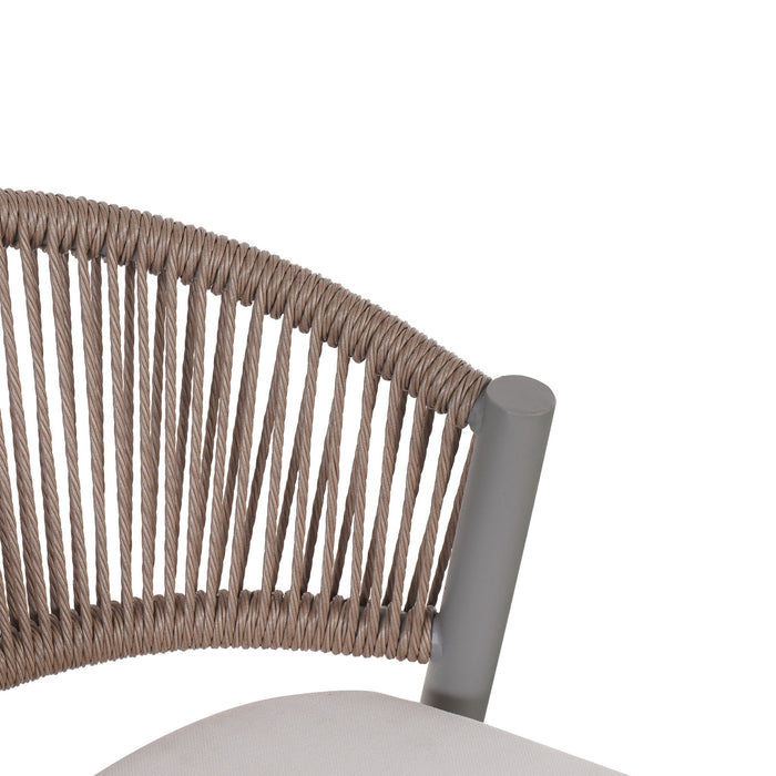 Outdoor 26" Counter Height Metal Frame Counter Stools With Scallop Shaped Backrest & Water Resistant Cushions