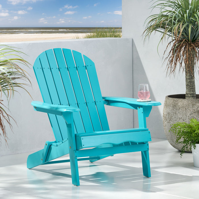 Malibu Transitional Adirondack Chair With Foldable Design - Blue