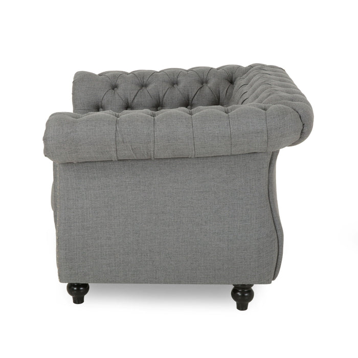 Nexuson - Upholstered Chesterfield Chair With Deep Tufted And Nailhead Trim