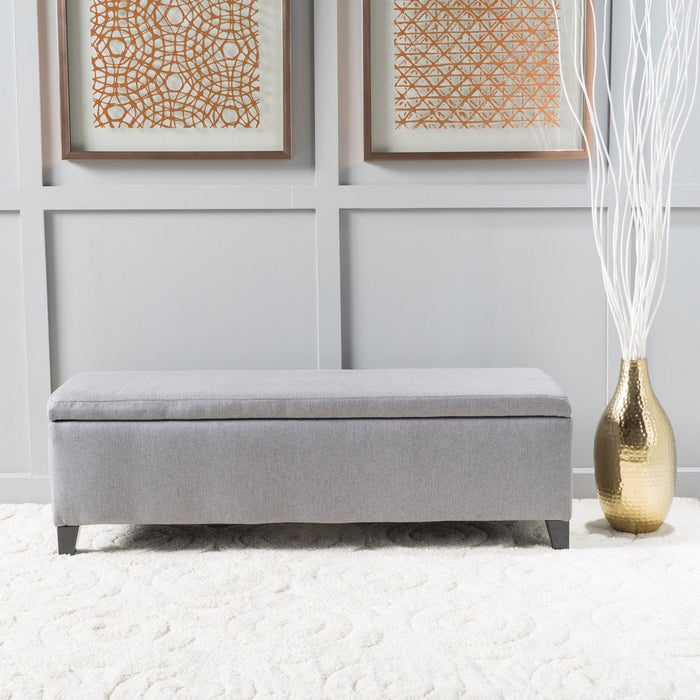 Contemporary Storage Ottoman Bench With Polyester Upholstery