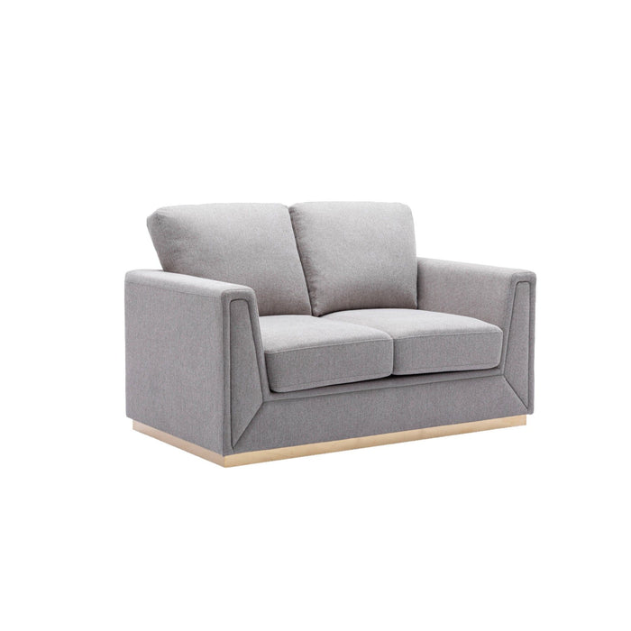 Valin - 3 Piece Living Room Set Meeting Room And Small Apartment Sofa Loveseat Chair - Gray