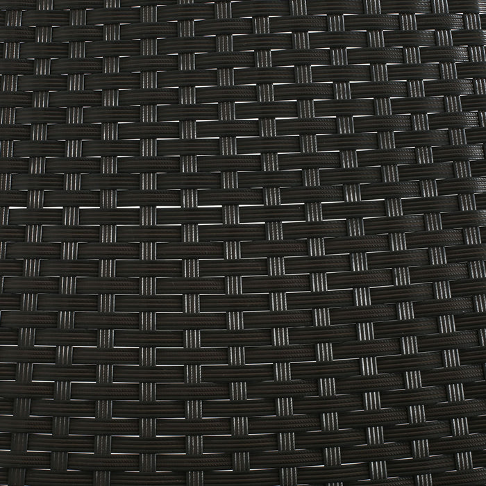 Aluminum And Rattan Chat Set, Outdoor Patio Set Includes Rattan Dining Chair Set Of 2 And C Shaped Side Table - Dark Brown