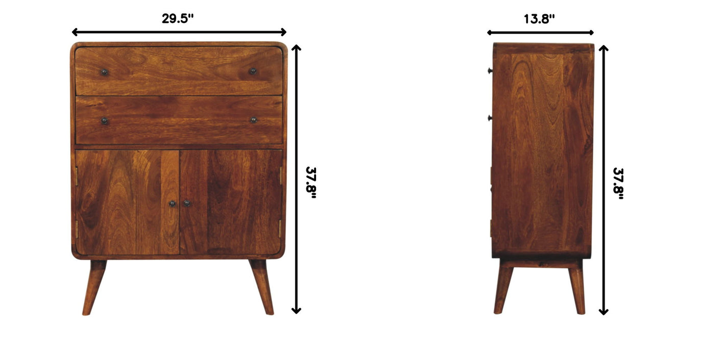 Curved Nordic Charm Cabinet - Brown