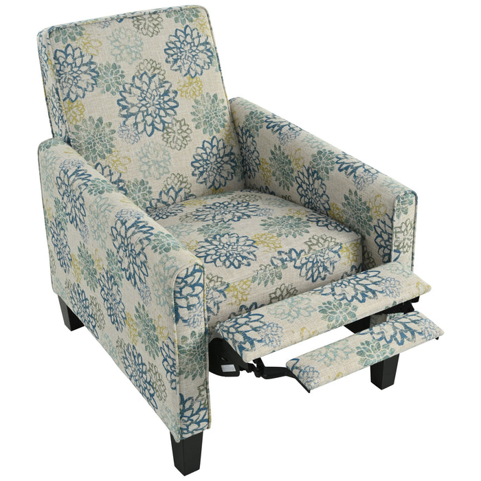 Push Back Upholstered Recliner Armchair