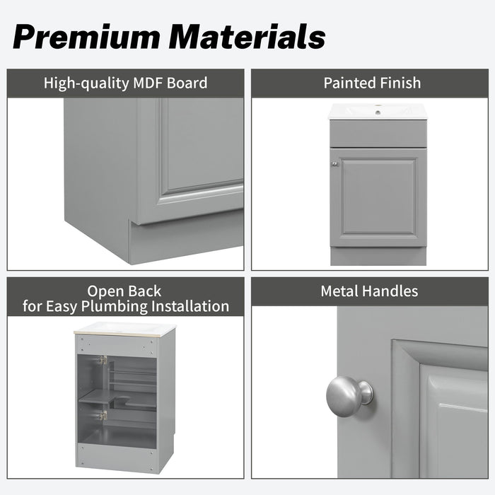 Bathroom Vanity With Sink, Cabinet With Adjustable Shelf