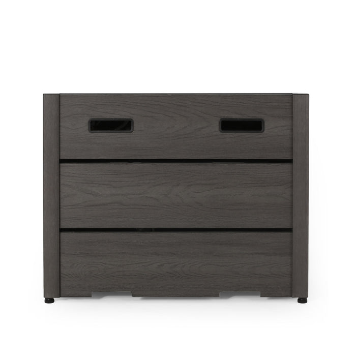 Rustic Style Outdoor Square Propane Fire Pit, 40,000 Btu